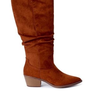 Brand New without Box, slouchy cognac suede boots size 10
